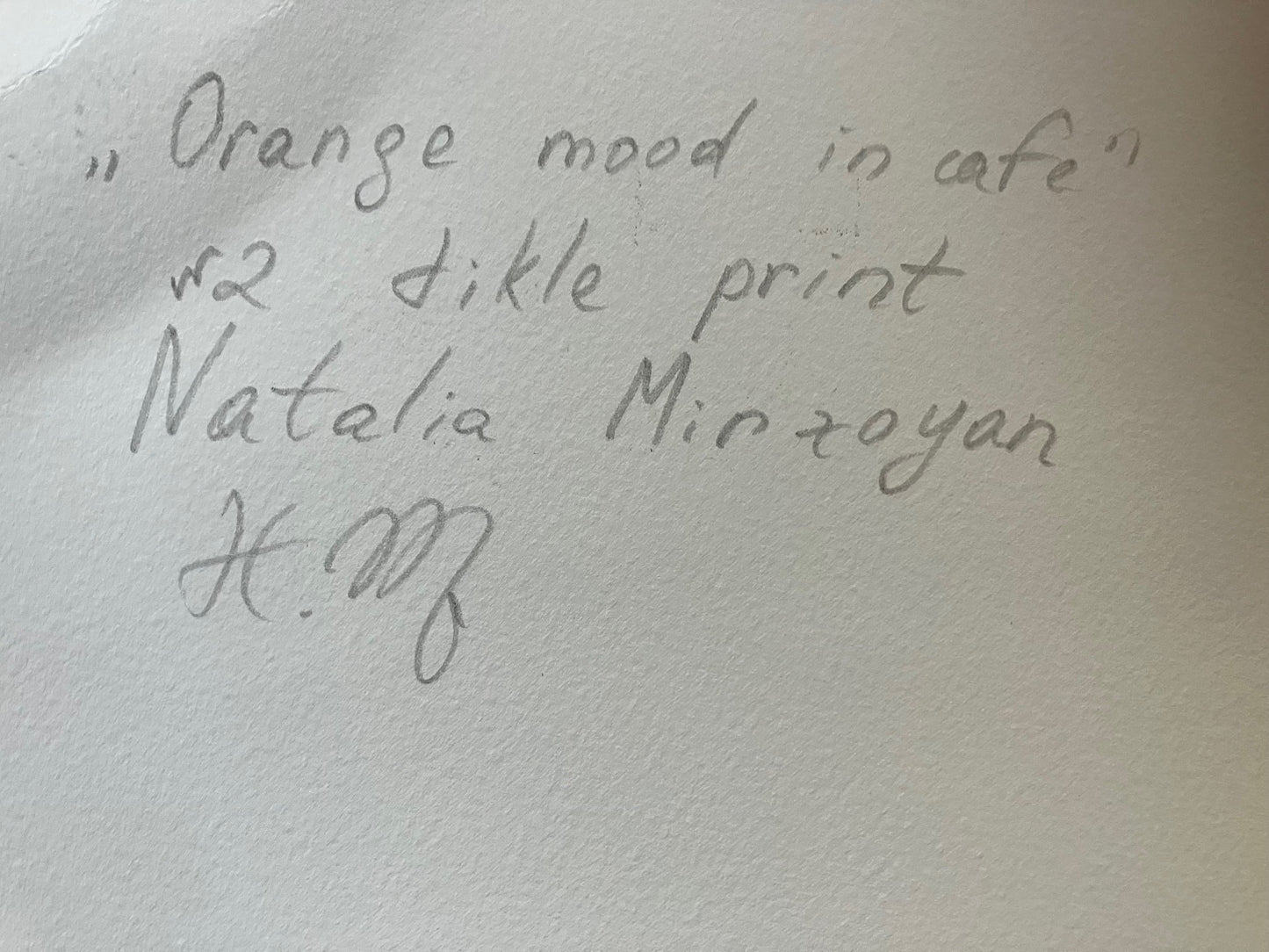 Kunstdruck "Orange Mood in Café" von Natalia Mirzoyan