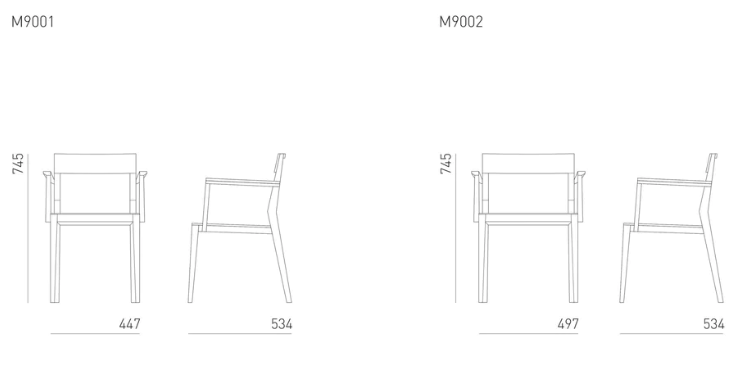 Maße Stuhl Air Plus mit Armlehnen des lettischen Herstellers Mint Furniture