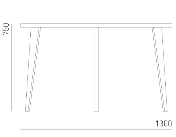 Maße Tisch TABULA 130 cm des lettischen Möbelherstellers Mint Furniture