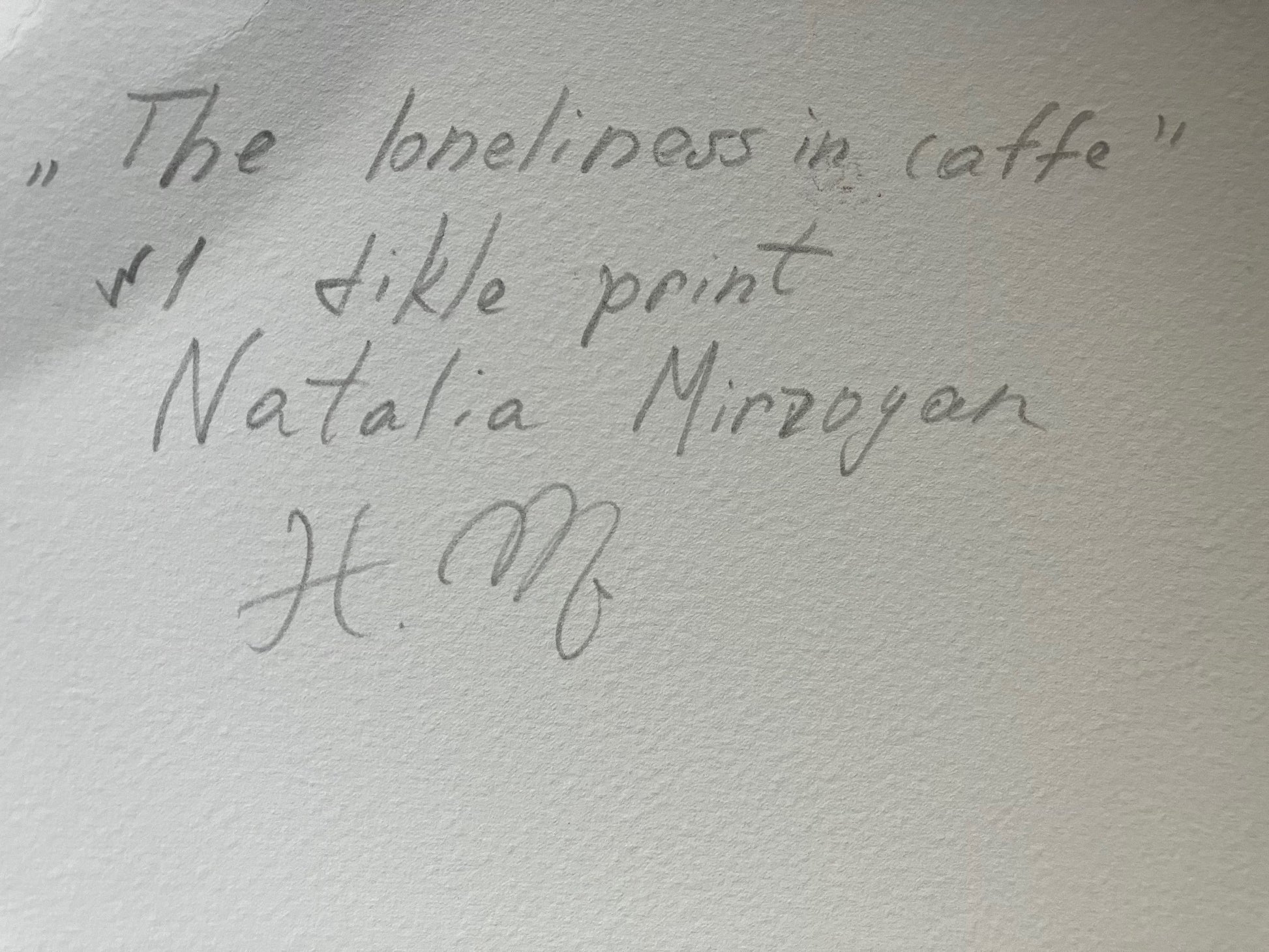 Kunstdruck "The Loneliness in Caffe" von Natalia Mirzoyan