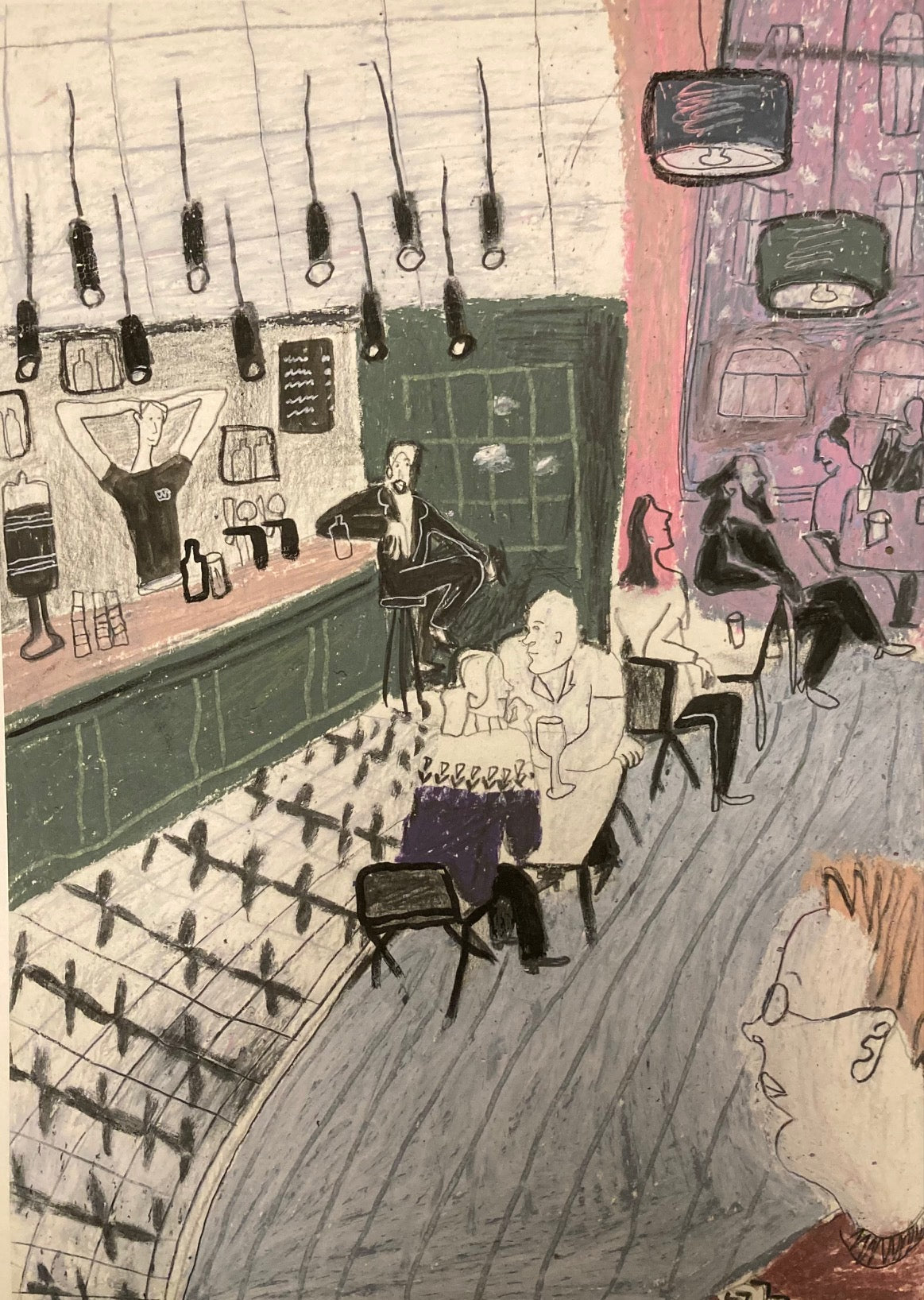 Kunstdruck "The Nighttime in Cafe" von Natalia Mirzoyan