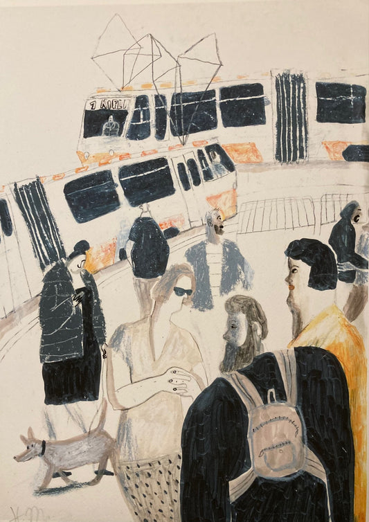 Kunstdruck "Two Trams" von Natalia Mirzoyan